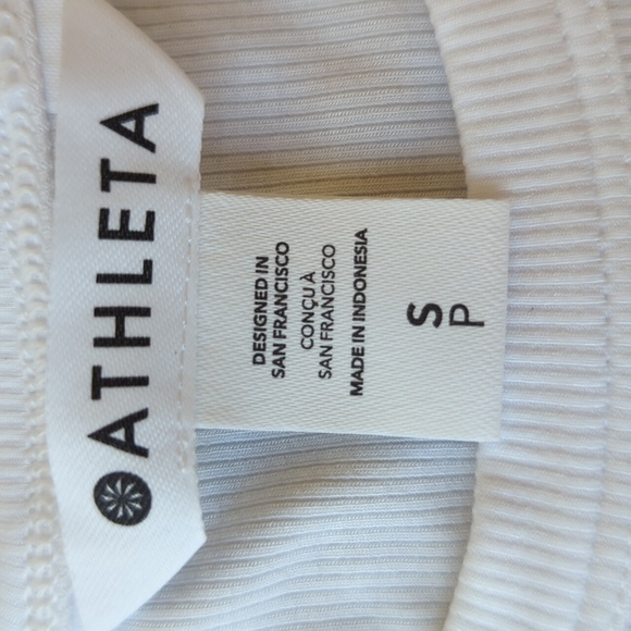Athleta Signature Rib Crop Tee - White S - Picture 2 of 4